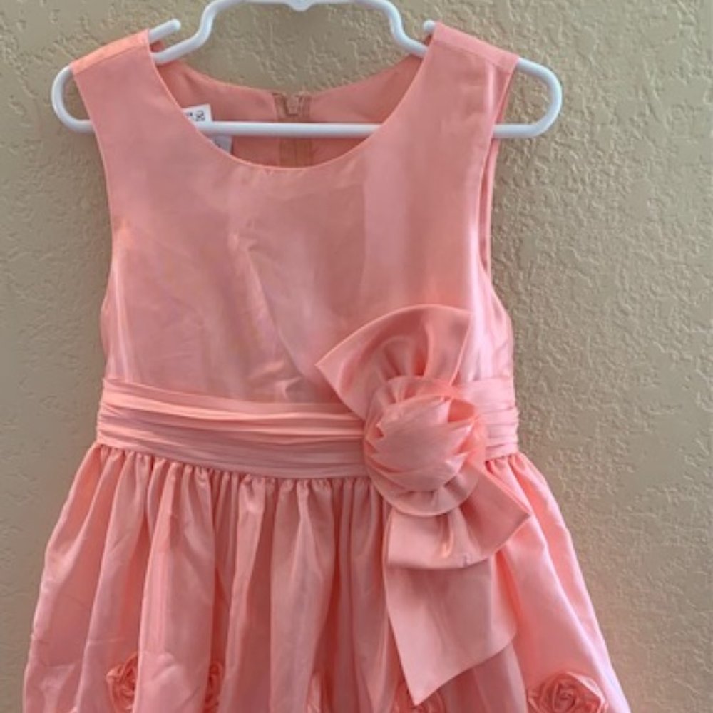 Peach Flower Girl Dress